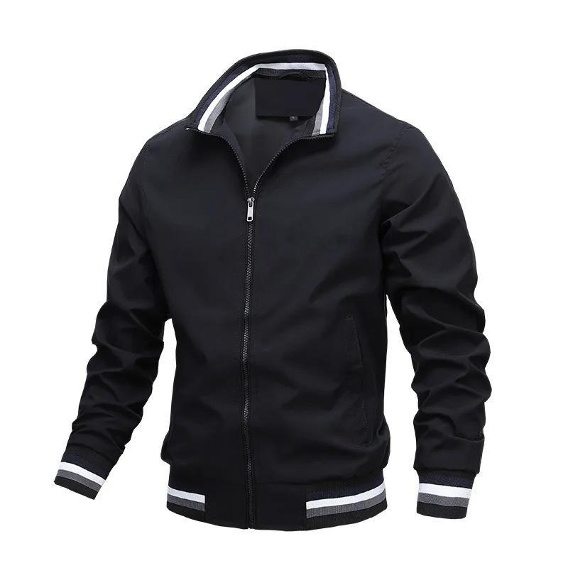 Черная мужская куртка большого размера на молнии, сезонная, высококачественная, для бизнеса, отдыха, активного отдыха, спортивная куртка, куртка для гольфа