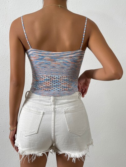 SHEIN VCAY Вязаный короткий топ на бретельках