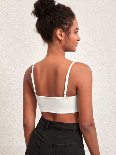 SHEIN BASICS Кроп майка однотонный