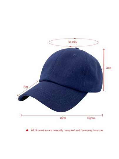 1pc Unisex Dark Blue Sun Hat, Anti-uv & Breathable & Protective Baseball Cap With Plain Color, Suitable For Outdoor Sports, Leisure And Daily Wear