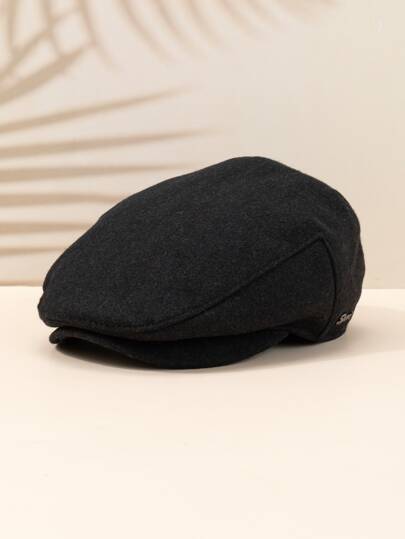 Men Solid Flat Cap