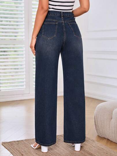 SHEIN Frenchy Джинсы широкий