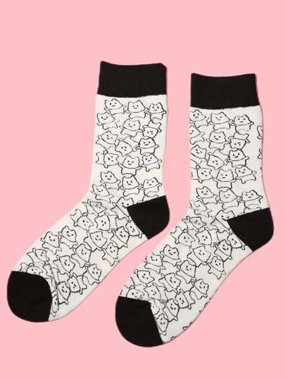 Cartoon Graphic Crew Socks