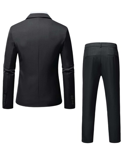 SHEIN для мужчины 1шт с одной пуговицей Пиджак & 1шт Костюмные брюки