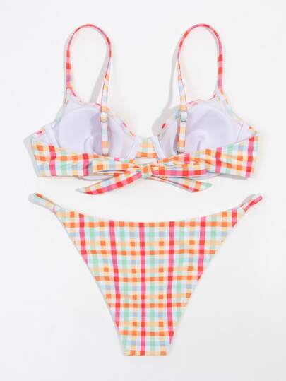Plaid Underwire Bikini Swimsuit