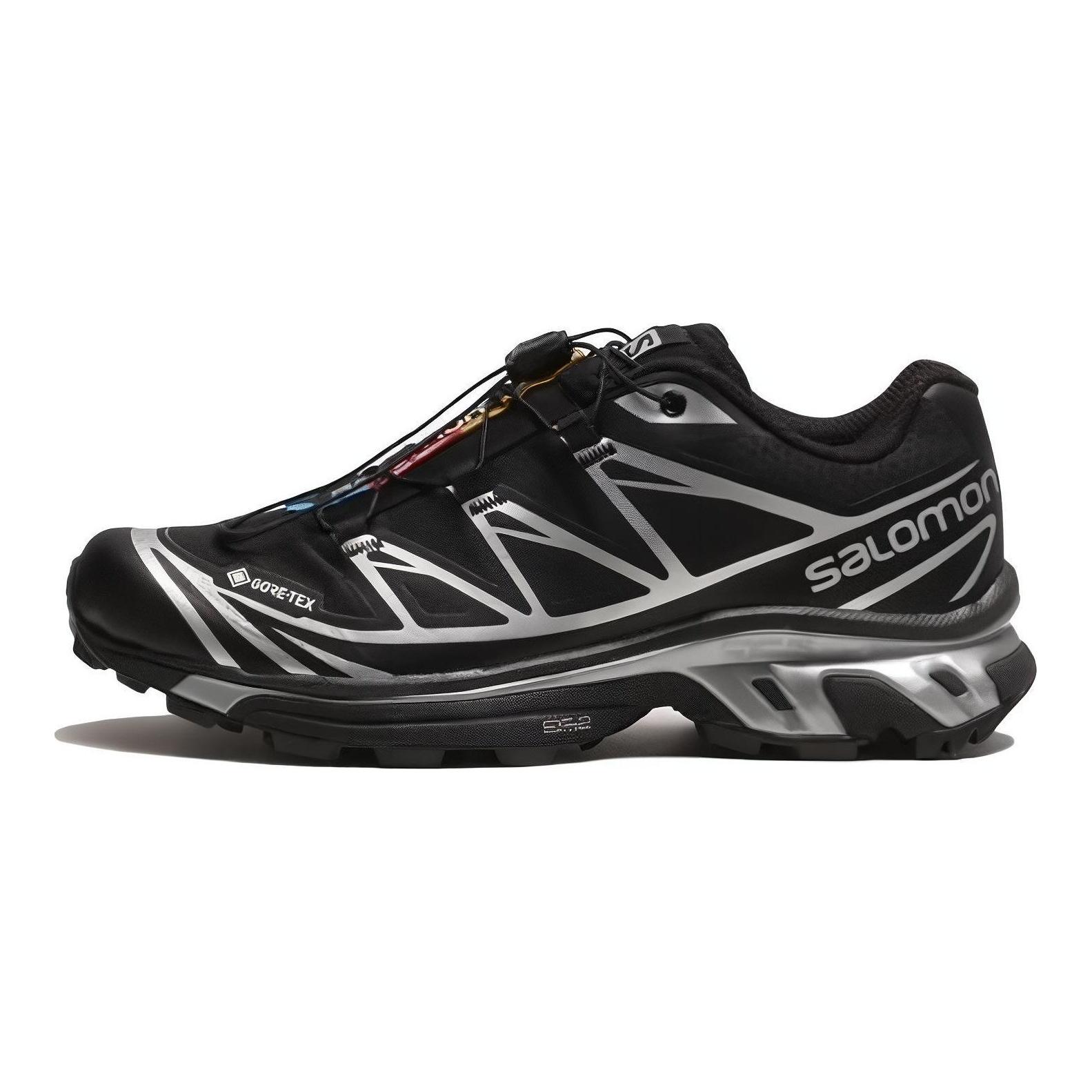XT-6 GORE-TEX Black Silver Unisex Sneakers Shoes-Silver L47450600