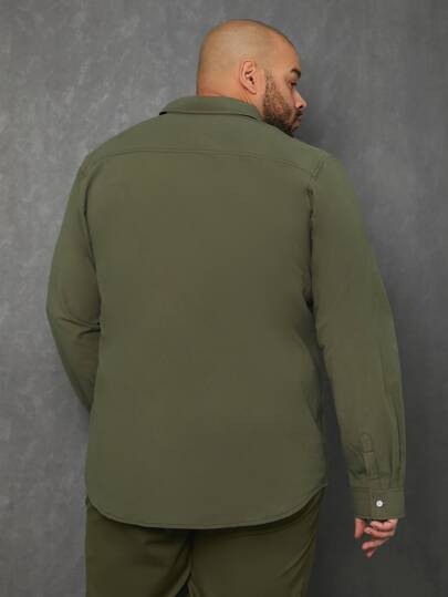 Extended Sizes для мужчины Рубашка с карманом