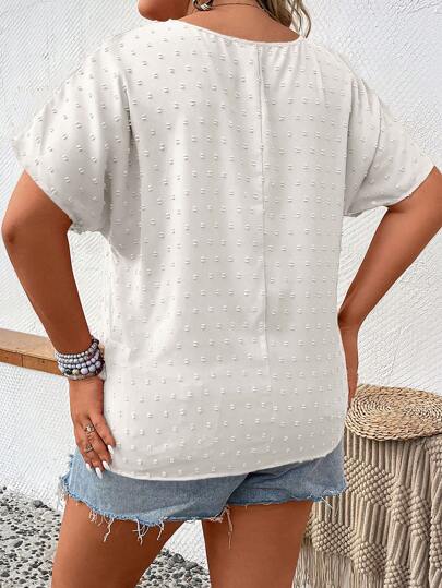 SHEIN LUNE Одноцветный Повседневный Блузы размер плюс