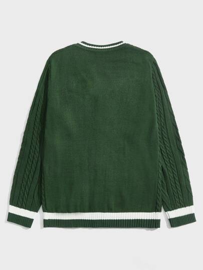 SHEIN для мужчины Кардиган с полосками фактурной вязки