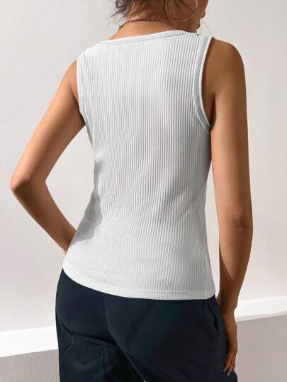 SHEIN EZwear Майка вязаный в рубчик