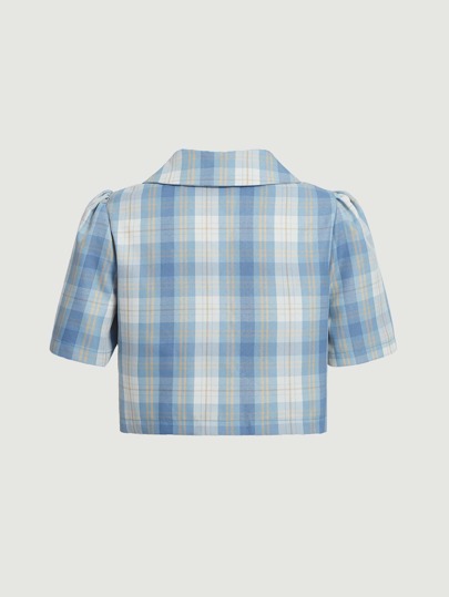 SHEIN MOD Блуза в клетку двубортный