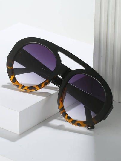 1pair Women Aviator Frame New Trendy  Glasses For Daily Decoration