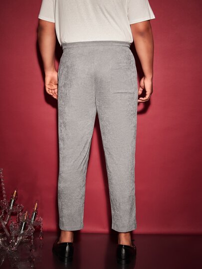 Extended Sizes для мужчины Брюки с заплатой на кулиске из вельвета