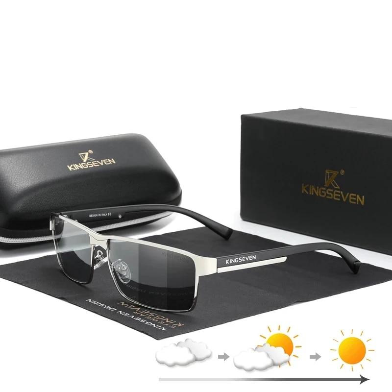 KINGSEVEN Мужские поляризационные фотохромные солнцезащитные очки Дизайн Женские хамелеон Солнечные очки UV400 Антибликовые для вождения Квадратные очки