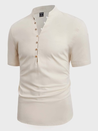 SHEIN Men Half Button Shirt