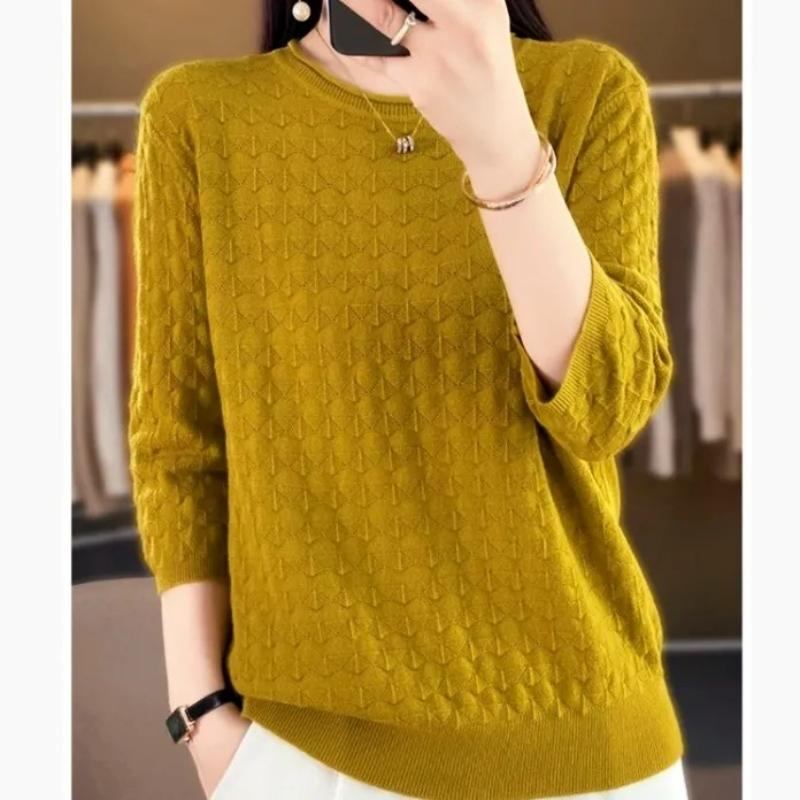 XS-6XL Большие размеры Тонкий вязаный свитер Весенние и осенние топы Женские для мам Осень и лето Однослойный легкий свитер Женский