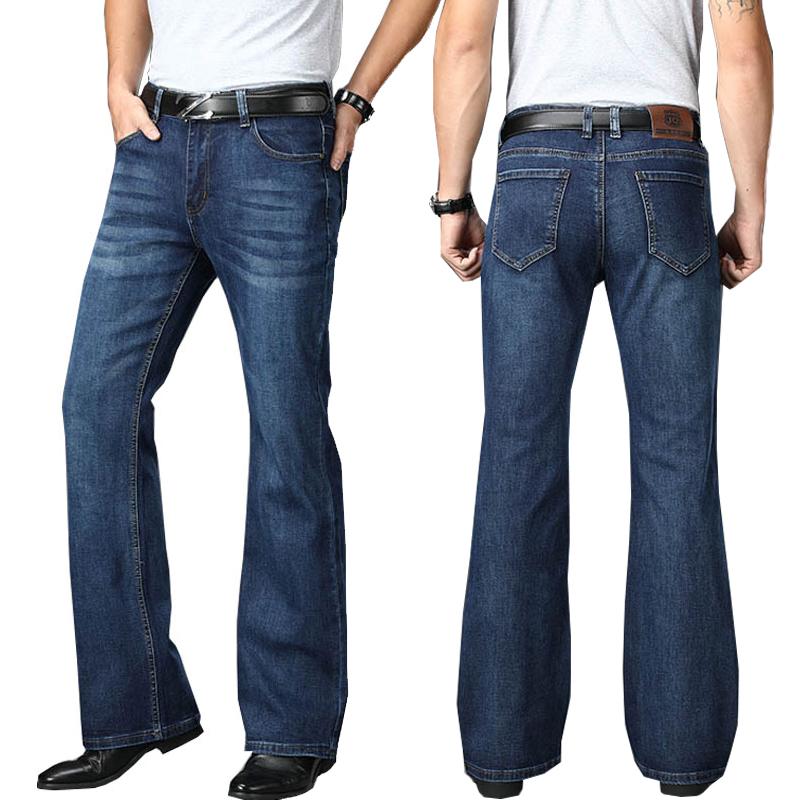 Джинсы мужские Мужские расклешенные джинсы Boot Cut Leg Flared Мужские дизайнерские классические джинсы из денима с высокой талией Stretch Loose Flared Blue Jeans