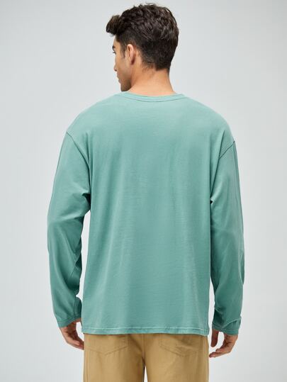 SHEIN BASICS для мужчины Футболка однотонный с круглым воротником