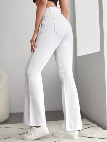 SHEIN Tall Джинсы-клёш однотонный