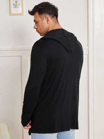 Extended Sizes для мужчины Кардиган с капюшоном