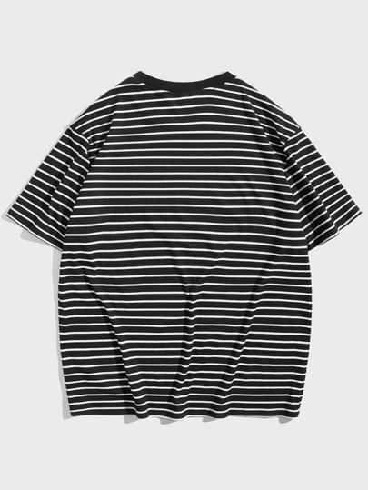 Extended Sizes для мужчины Футболка в полоску с принтом сердечка