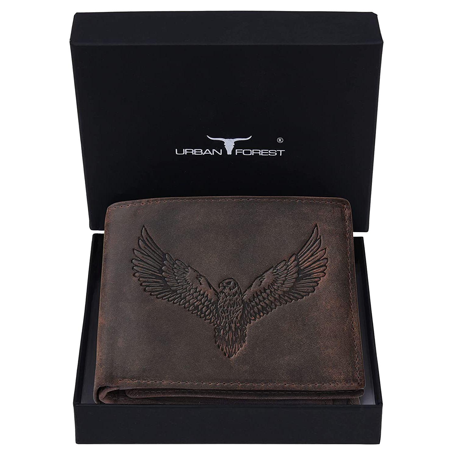 Zeus Vintage Brown Кожаный бумажник с RFID-блокировкой для мужчин
