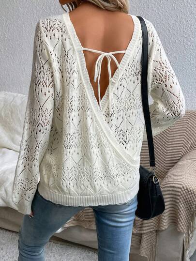 SHEIN Essnce Свитер однотонный вязаный