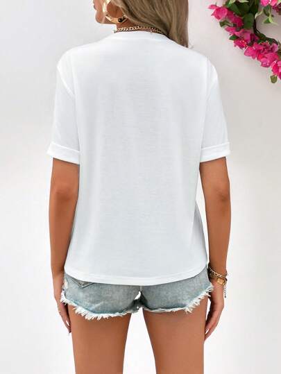 SHEIN Unity Футболка с текстовым принтом