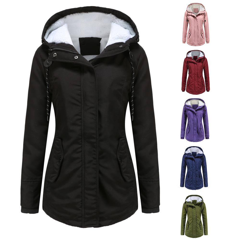 Парка осенне-зимняя женская куртка из овчины и хлопка, утолщенная флисовая куртка из хлопка