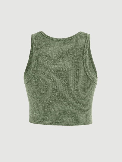 SHEIN MOD Майка однотонный вязаный в рубчик