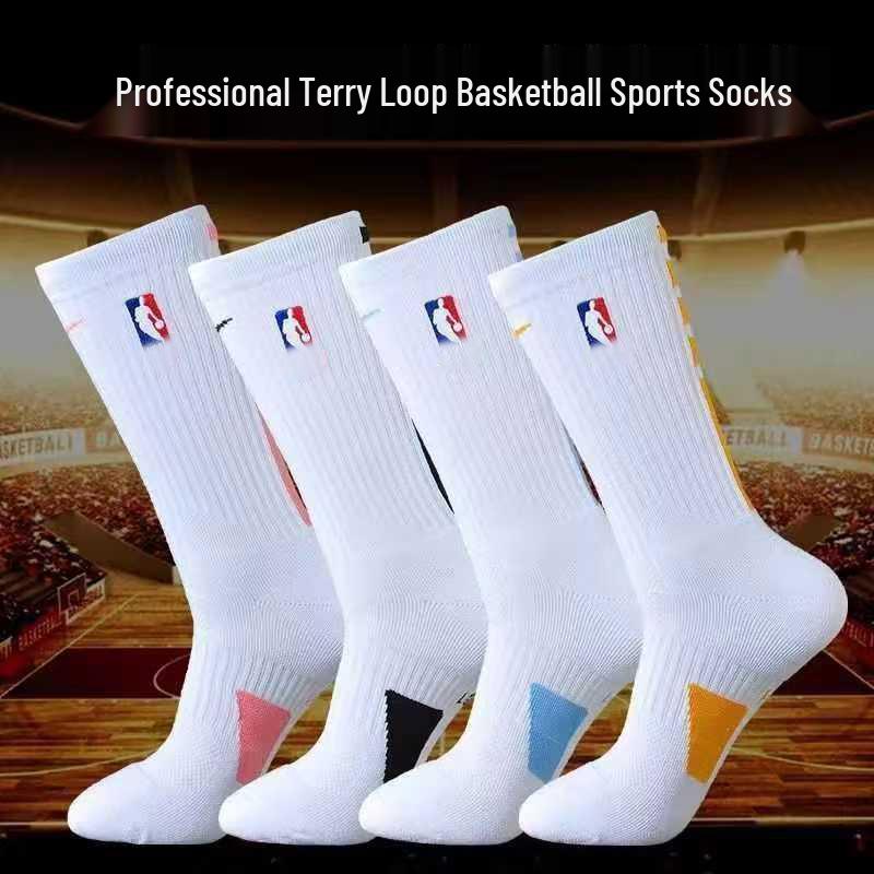 Баскетбольные носки NBA Elite средней длины, унисекс - Толстая махровая подошва, износостойкие, антибактериальные.