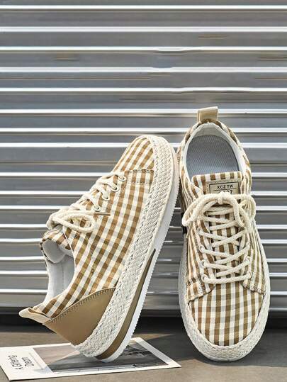 Men's Comfortable Striped Lace-up Casual Sports Shoes