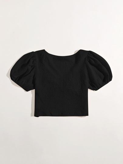 SHEIN размера плюс Футболка со сборками с пышным рукавом