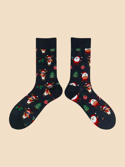 Christmas Santa Claus Pattern Crew Socks