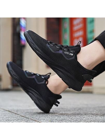 Men's Summer Breathable & Comfortable Hollow Out Mesh Sport Shoes For Travel, Anti-skid, Lightweight, Running Shoes, Large Size