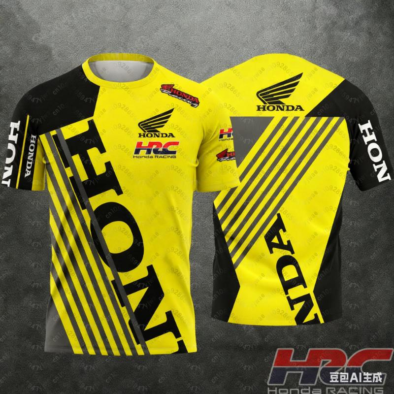 Мужская спортивная футболка Honda Racing с геометрическим 3D-принтом, для мотоциклистов, с коротким рукавом, легкая, для активного отдыха