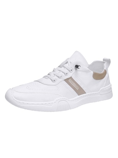 Men Letter Graphic Lace-up Front Sneakers, Sport Polyester Running Shoes