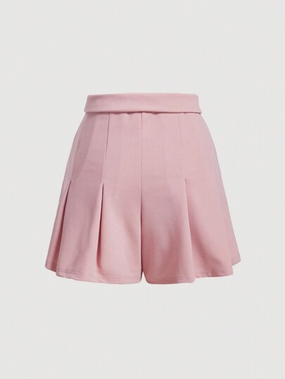 SHEIN MOD Юбка-шорты со складкой однотонный