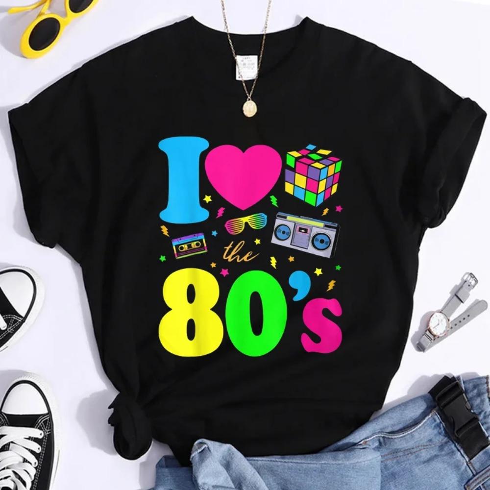Новая модная футболка 'Я люблю 80-е' женская, винтажная футболка 1980-х, смешные классические футболки, топы, женские футболки с круглым вырезом