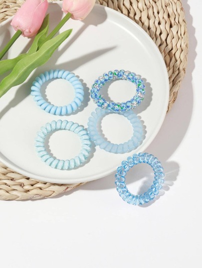 5pcs Coil Wire Design Hair Tie