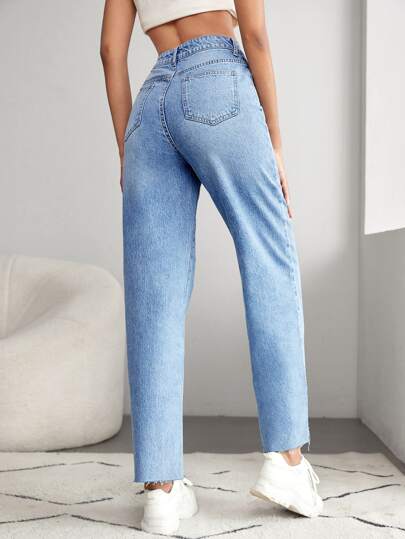 SHEIN Tall Джинсы с прямыми штанинами с высокой талией