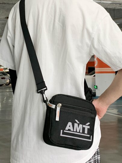 Мужской Сумка через плечо с текстовым принтом