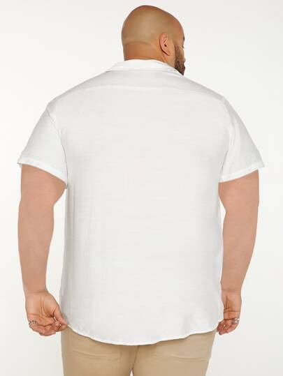 Extended Sizes для мужчины Рубашка однотонный на пуговицах
