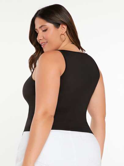 SHEIN BASICS размера плюс Топ на бретельках однотонный
