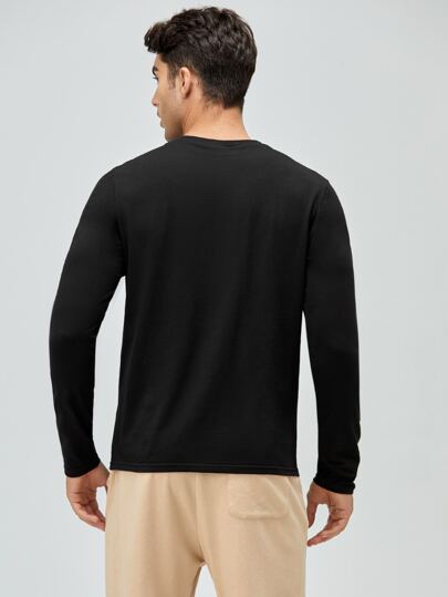 SHEIN BASICS для мужчины Футболка однотонный с круглым воротником